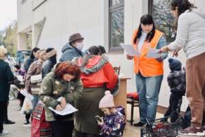 A Line for waiting medical check