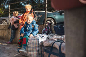 NCUM center refugees waiting for a bus to Germany