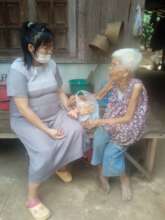Nong Gai makes friends with grandma