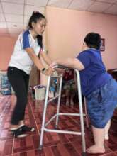 Visiting with physical therapist