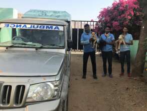 Rescue team staff with existing vehicle