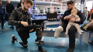 Levitate co-founder, Lasse Madsen, and a soldier