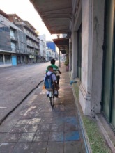 Taking my little brother to school