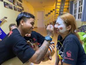 Face painting fun at the Hub