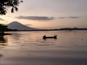 Olomega Lagoon at sunset