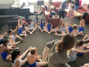 Ithaca mentees backstage at their show