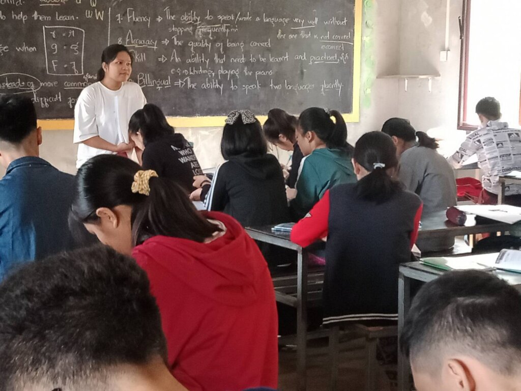 Nang Mwe teaching in Myanmar