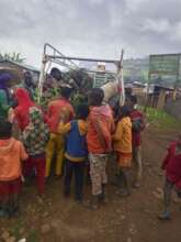 Unloading seeds for the Harbir community