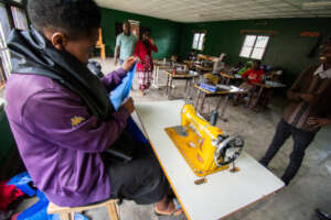 Young mothers busy with learning