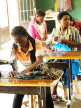 Women working on new products