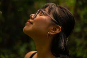 Sigrid marvels at the wonders of the rainforest