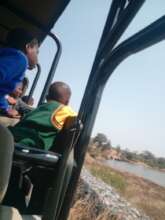 Children on a game drive