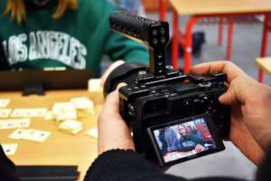 filming classes in one of the schools