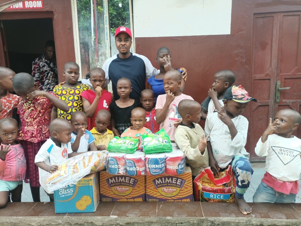 Our Project Leader with the children orphans