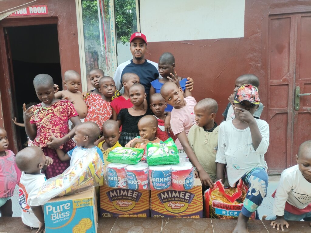 Our Project Leader with the children orphans