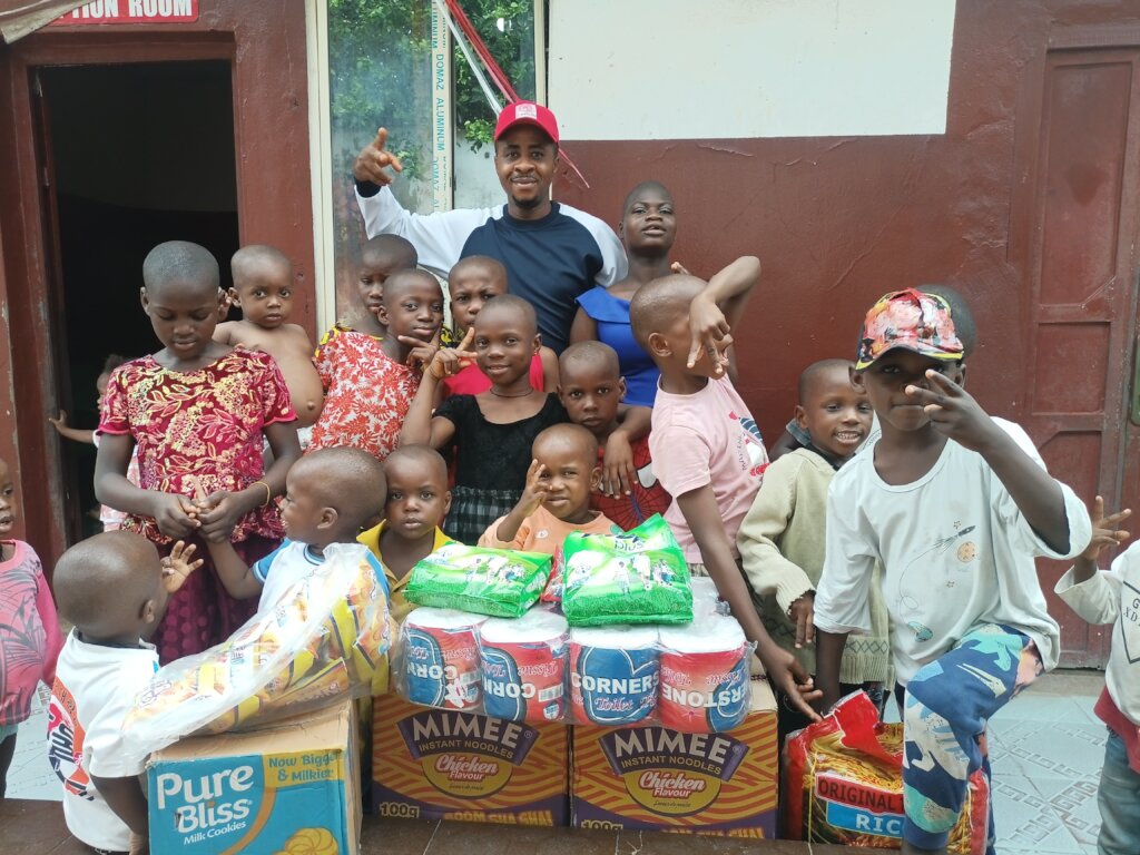 Our Project Leader with the children orphans