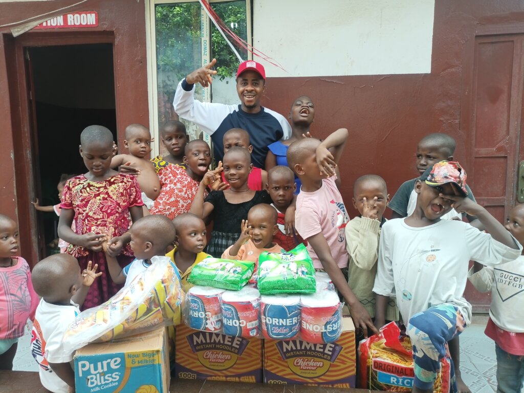 Our Project Leader with the children orphans