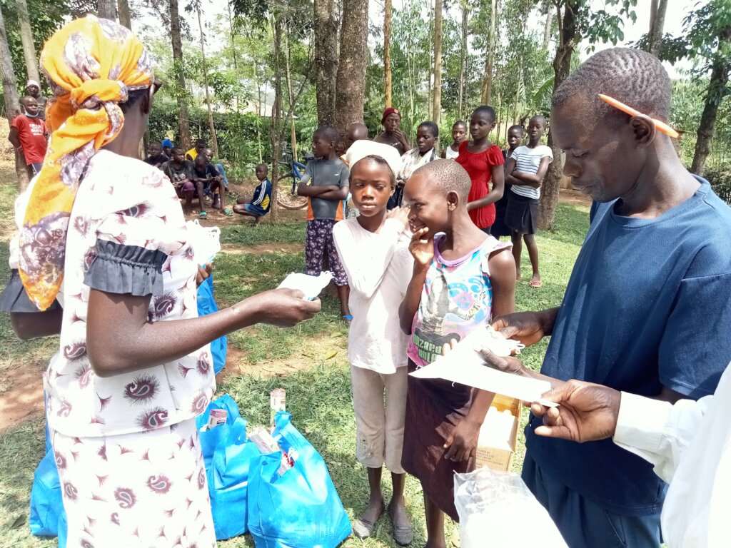 Children Receiving School Supplies