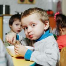 Lunch time at a child-friendly space