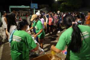 During the relief distribution