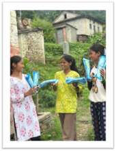 School girls with period pads