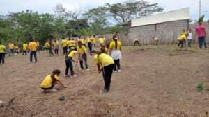 Preparing area for school garden!