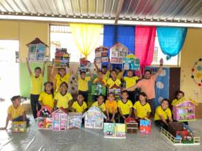 Third Grade Students with their Model Houses