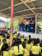 Students enjoy puppet theater