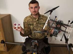A student with drones