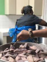 Preparing food in our Community Kitchen