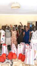 Delivering gift bags of food and supplies