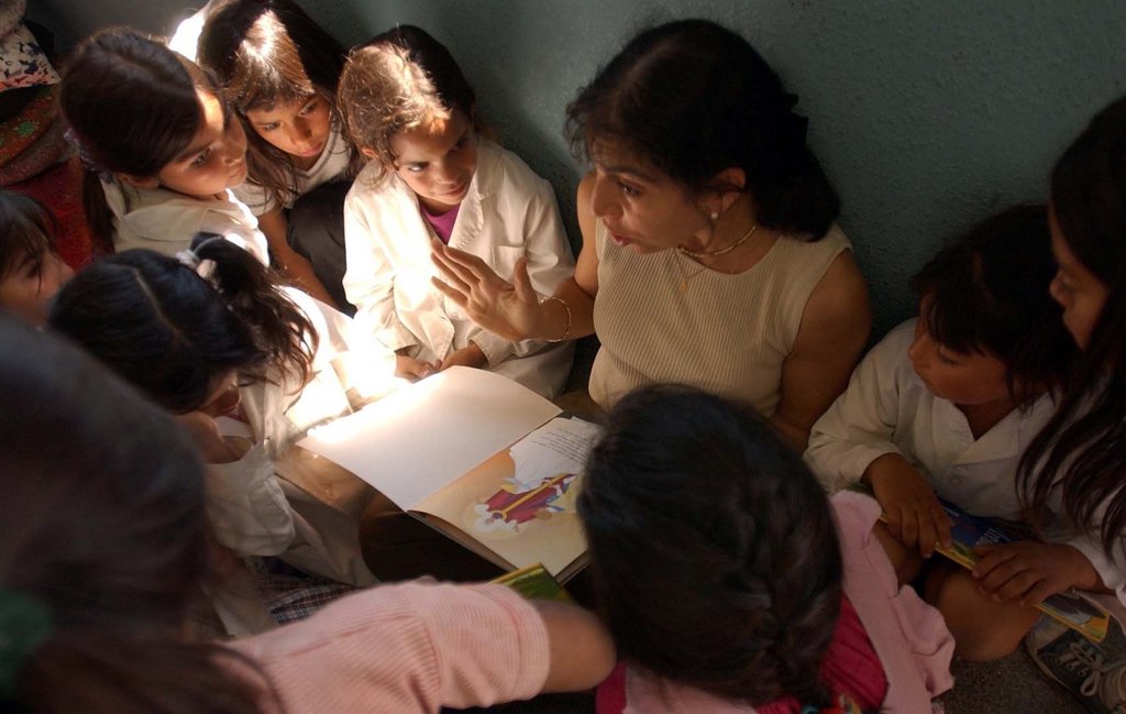 children listening to a story