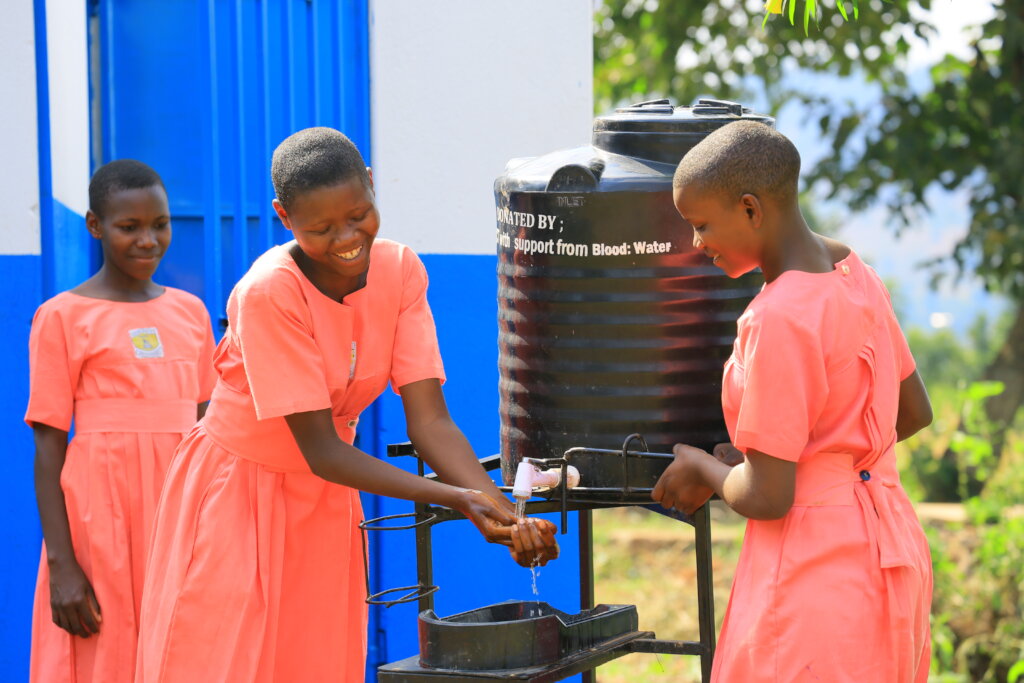 A hand washing facility donated by PaCT