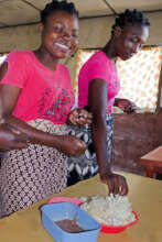 Students having a meal