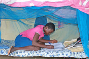 student doing the homework