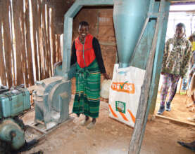 Josephine, Samburu, sells maize to Pokot customers
