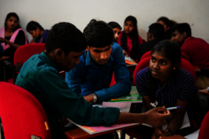 Students involved in group activities