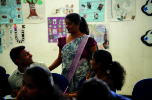 2025 alumni, now trainee teacher, supports student