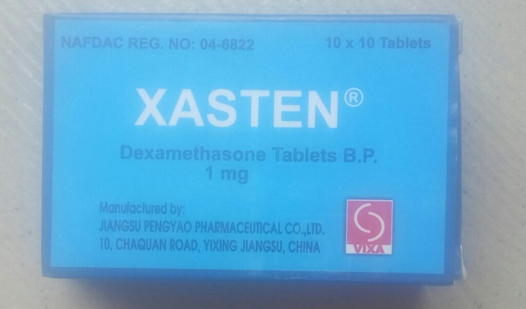 Packet of dexamethasone drug