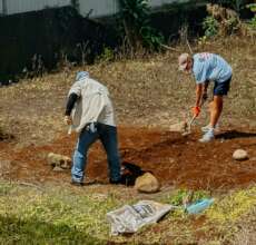 It was a bit of hard work to get the garden ready!