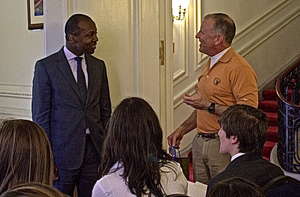 Sharing local treats with the ambassador