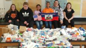 Some medical supplies we collected for Haiti