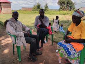Elderly people waiting for food support
