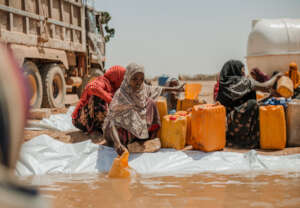 A mother collects lifesaving water for her family