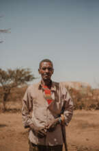 A man who was displaced because of the drought