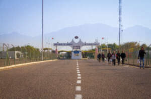 The long walk, once you're in at Allenby Bridge