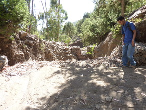 the main check dam filled with sand after the rain