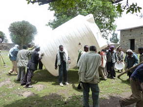 The tank being moved to the right place.