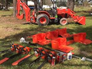 Chainsaw team Equipment laid out