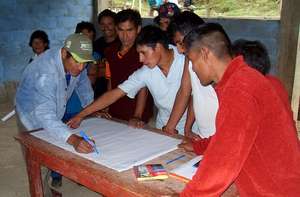 Men of the community mapping the region